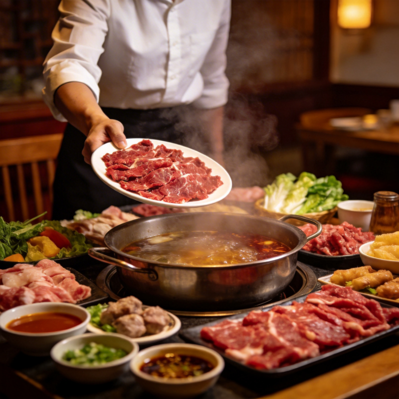 热气腾腾的火锅宴图片