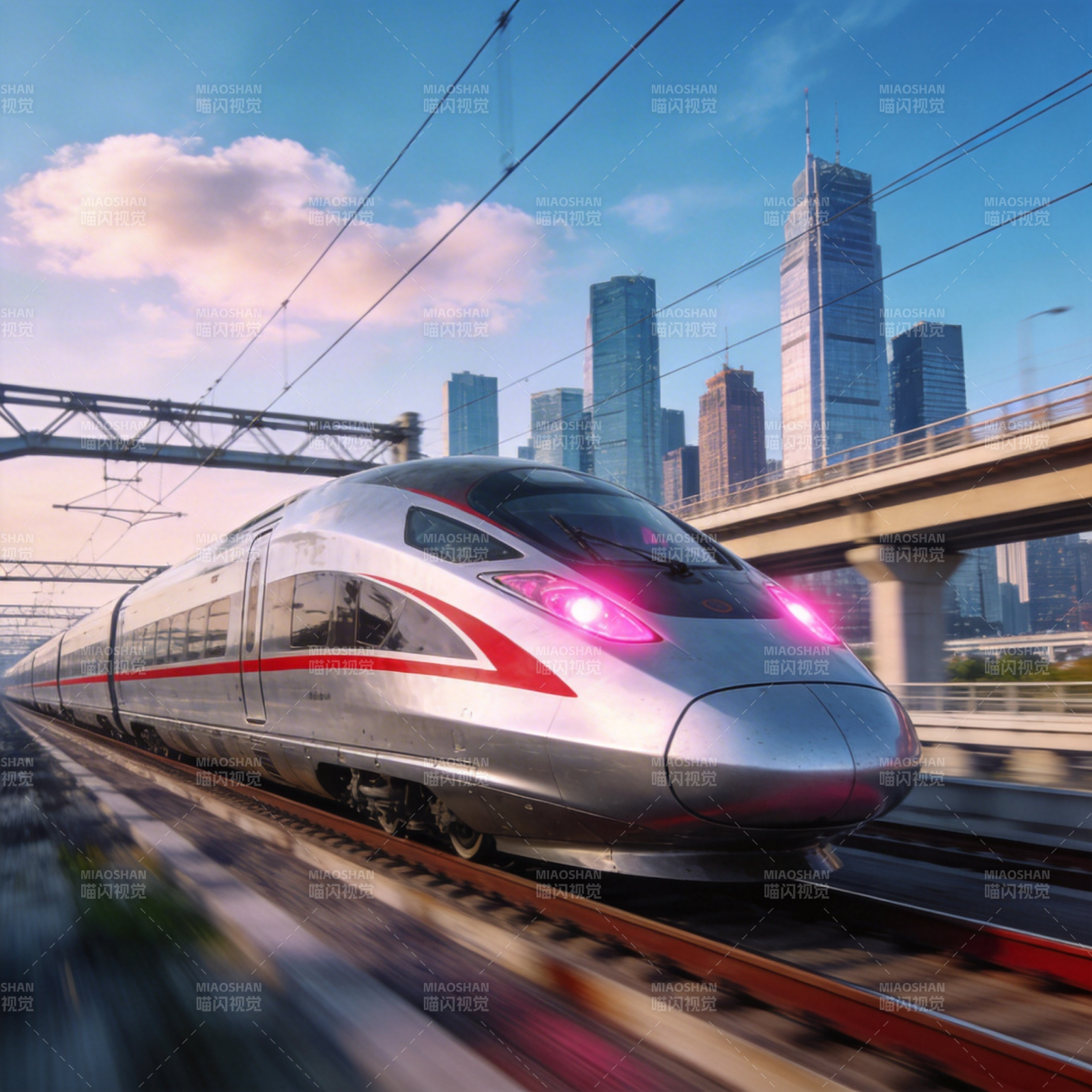 高铁飞驰城市间图片