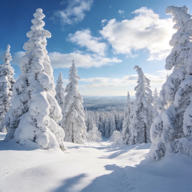 雪覆松林 冬日美景图片