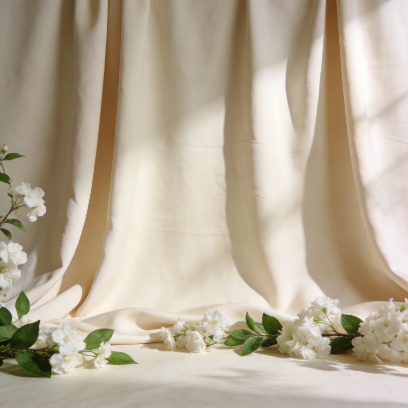 柔光花影窗帘图片