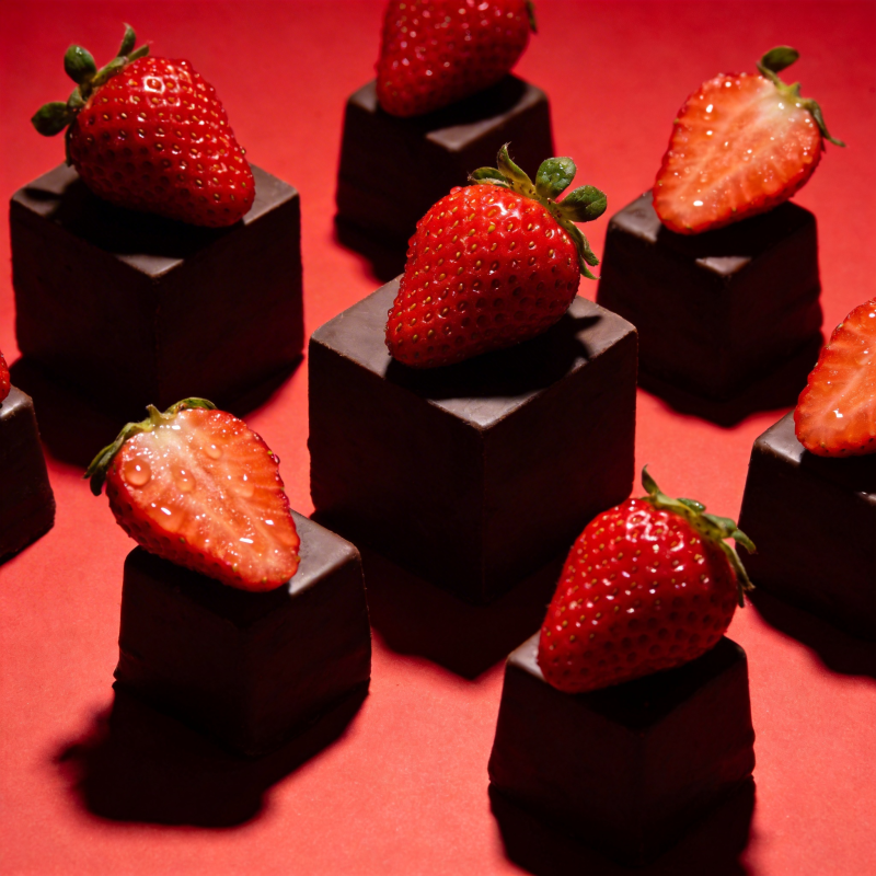 草莓巧克力方块图片