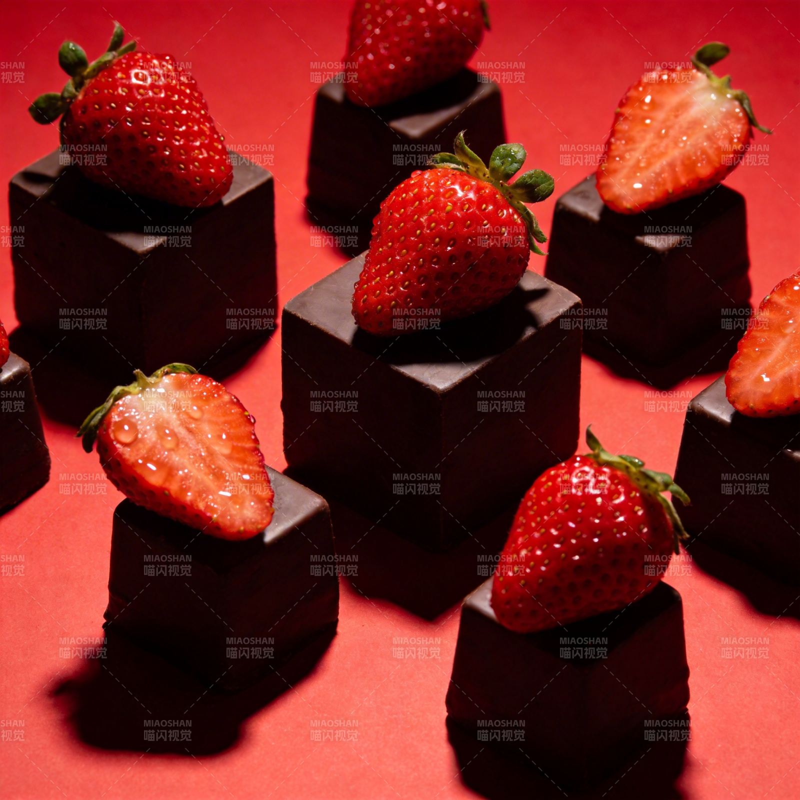 草莓巧克力方块图片