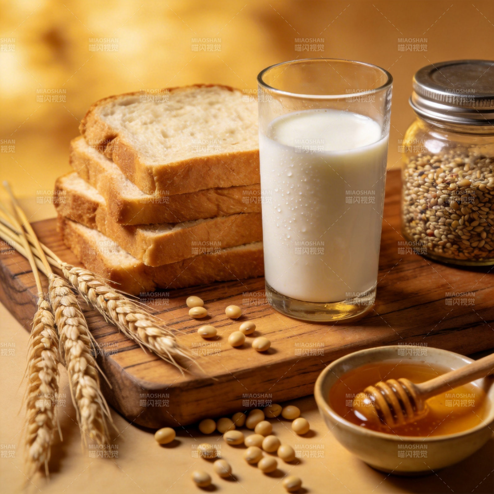 面包牛奶与蜂蜜图片