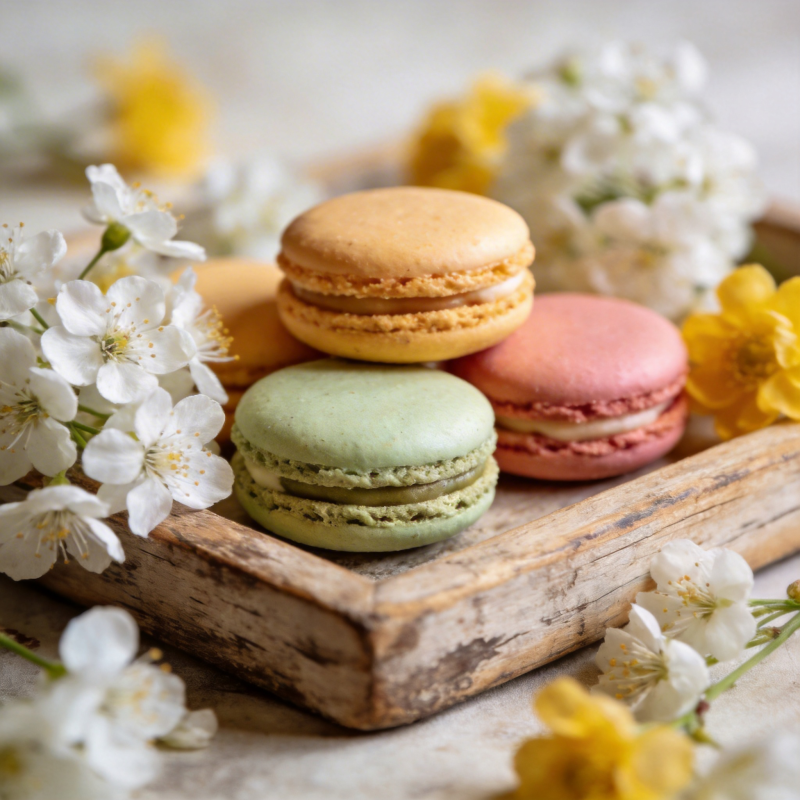 春日甜点 马卡龙图片