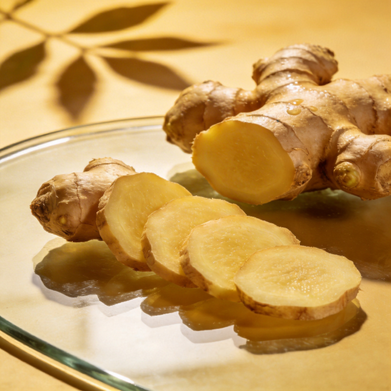 新鲜姜片与姜块图片