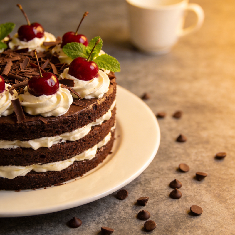 巧克力樱桃蛋糕图片