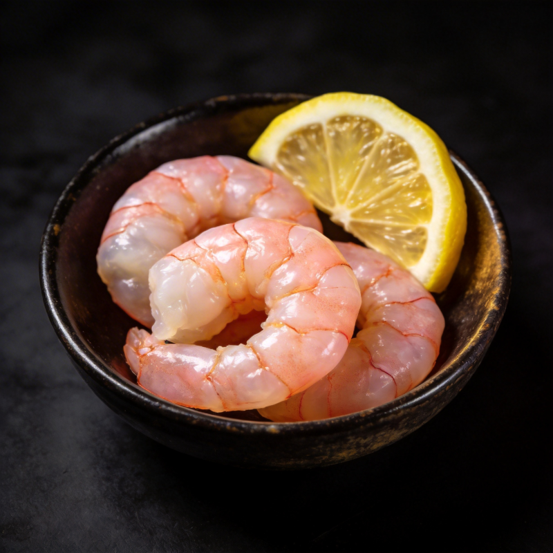 鲜虾配柠檬图片