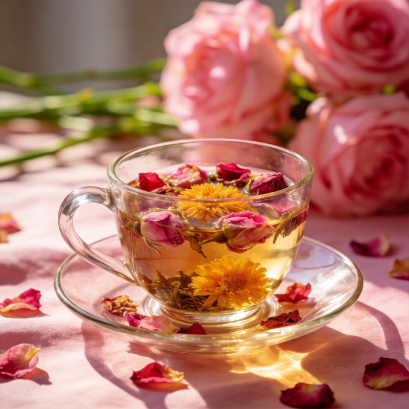 玫瑰花茶静谧时光图片