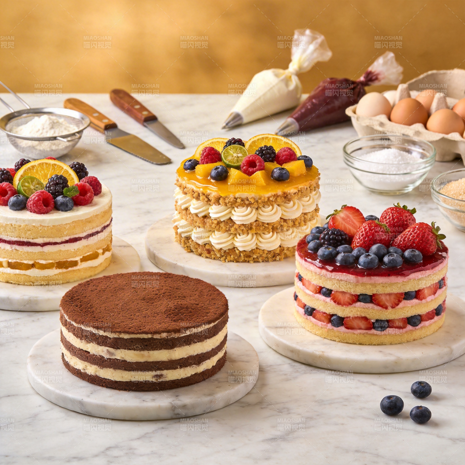 四款精美蛋糕展示图片