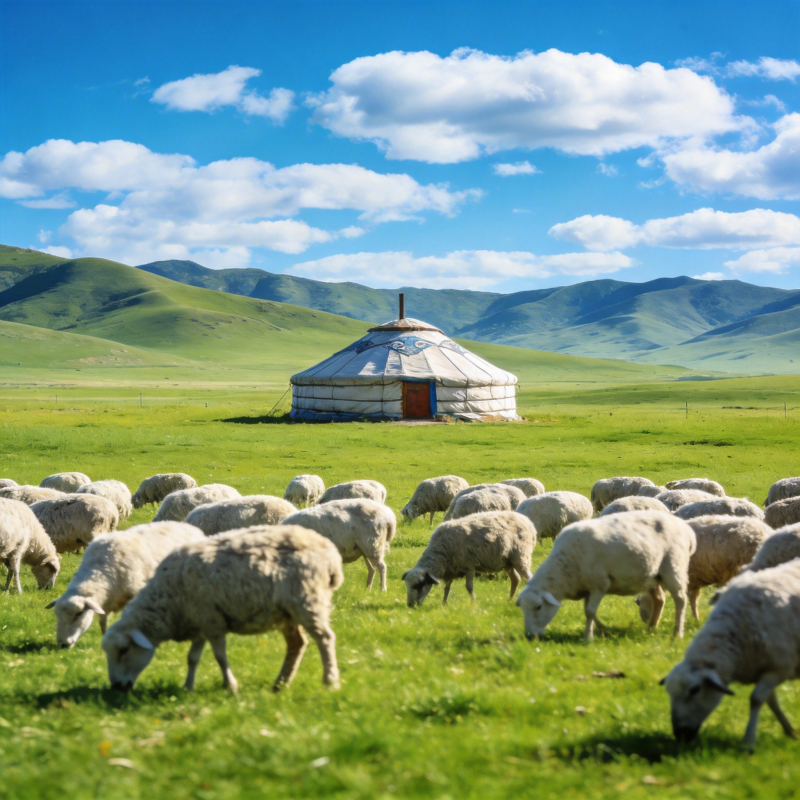 草原牧羊图图片