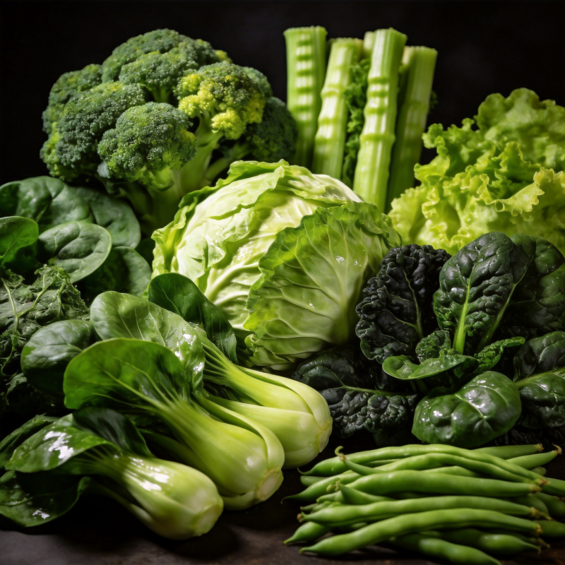 新鲜绿蔬拼盘图片