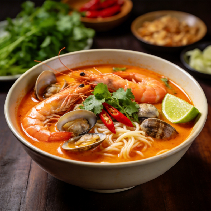 海鲜汤面图片