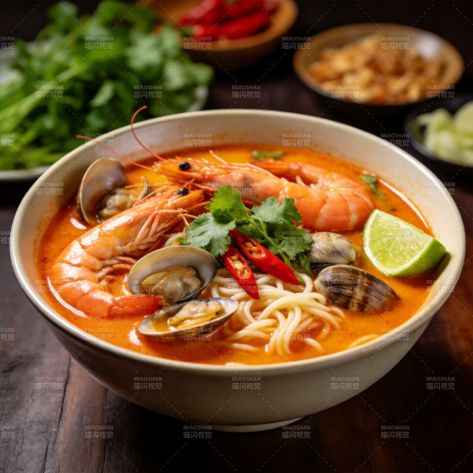 海鲜汤面图片
