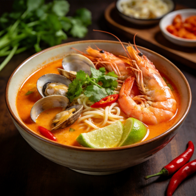 海鲜汤面图片