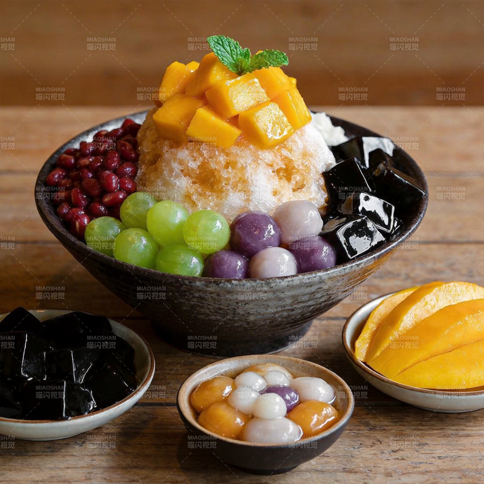 芒果刨冰拼盘图片