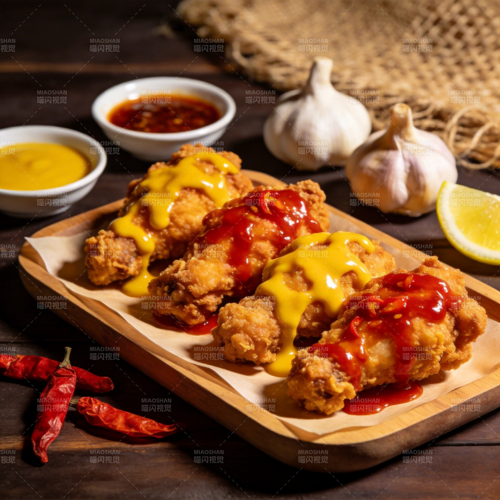 辣味炸鸡翅图片