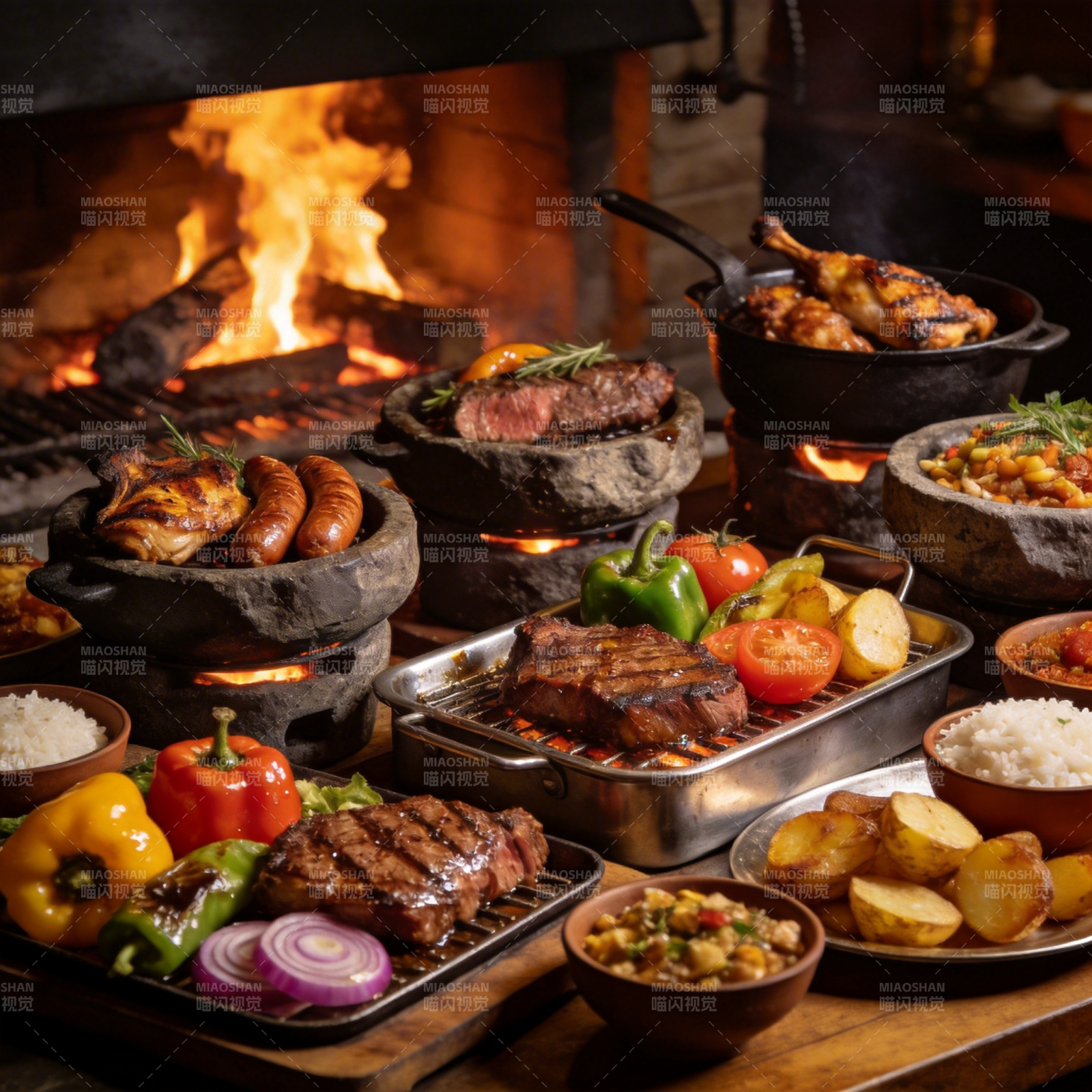 火焰烤肉盛宴图片
