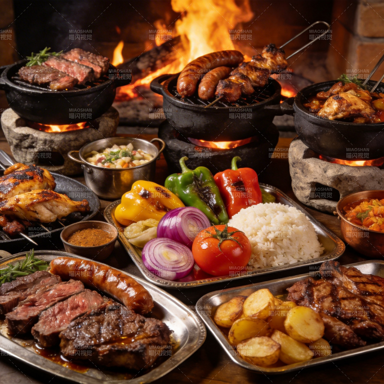 火焰烧烤盛宴图片