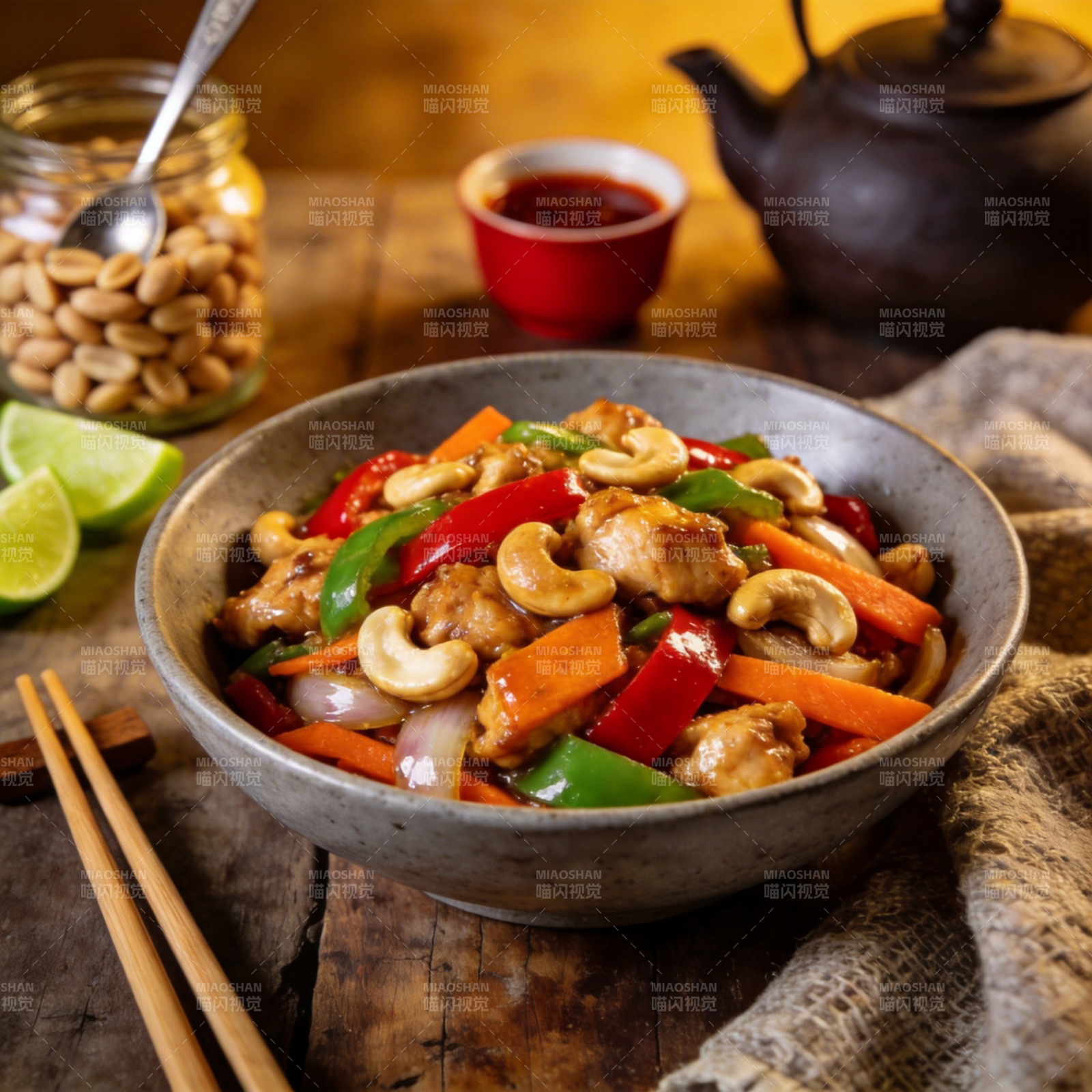 腰果鸡丁炒时蔬图片