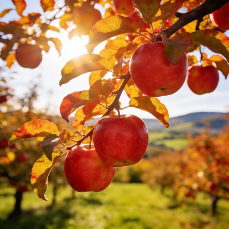 秋日果园红苹果图片