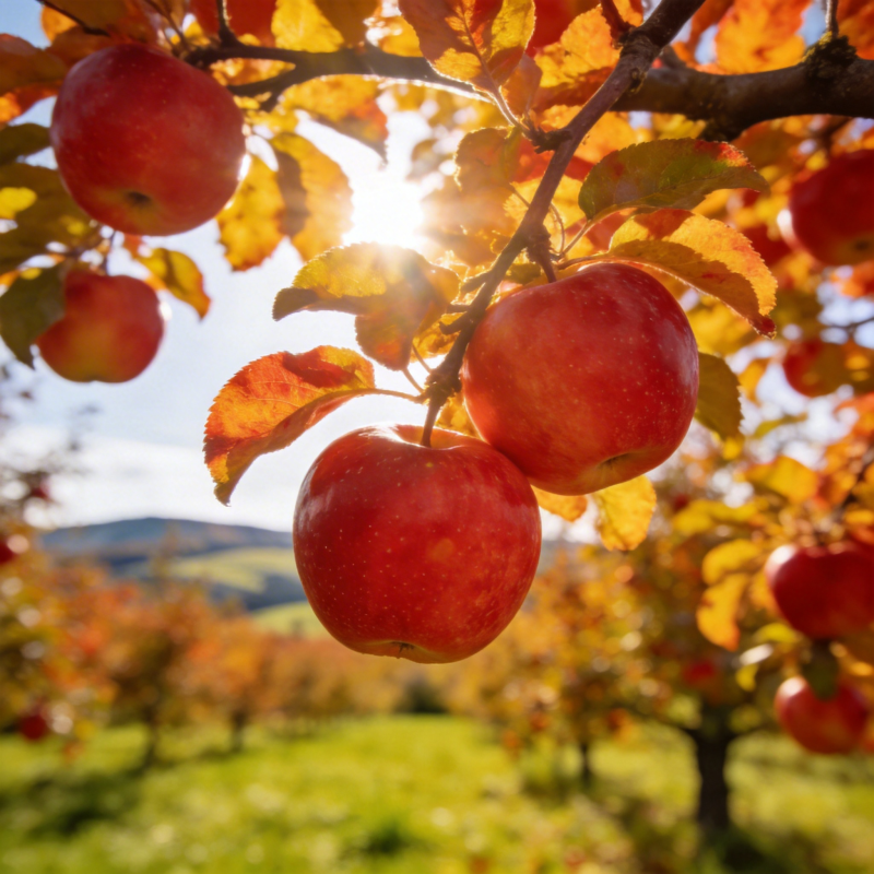 秋日果园红苹果图片