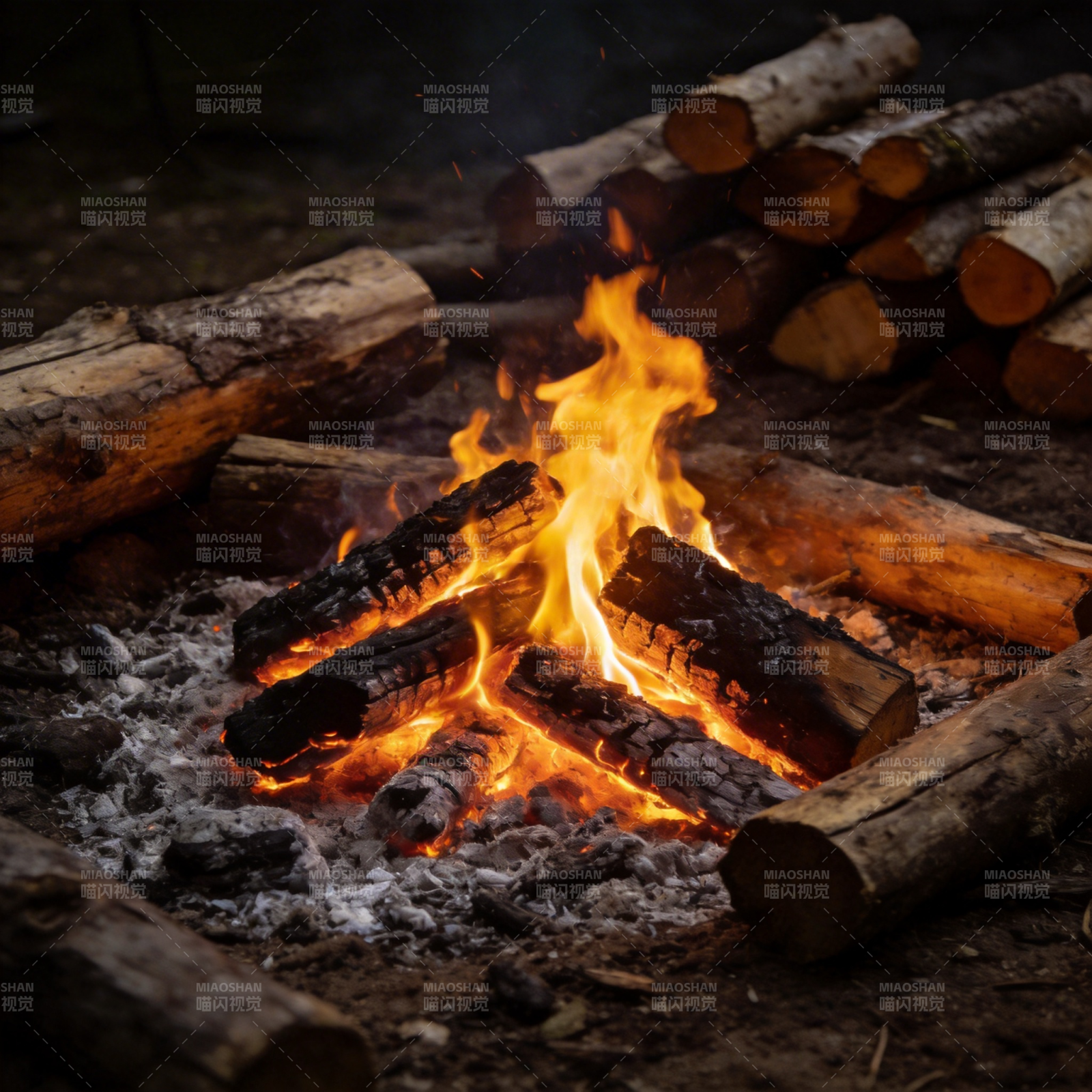篝火燃烧图片