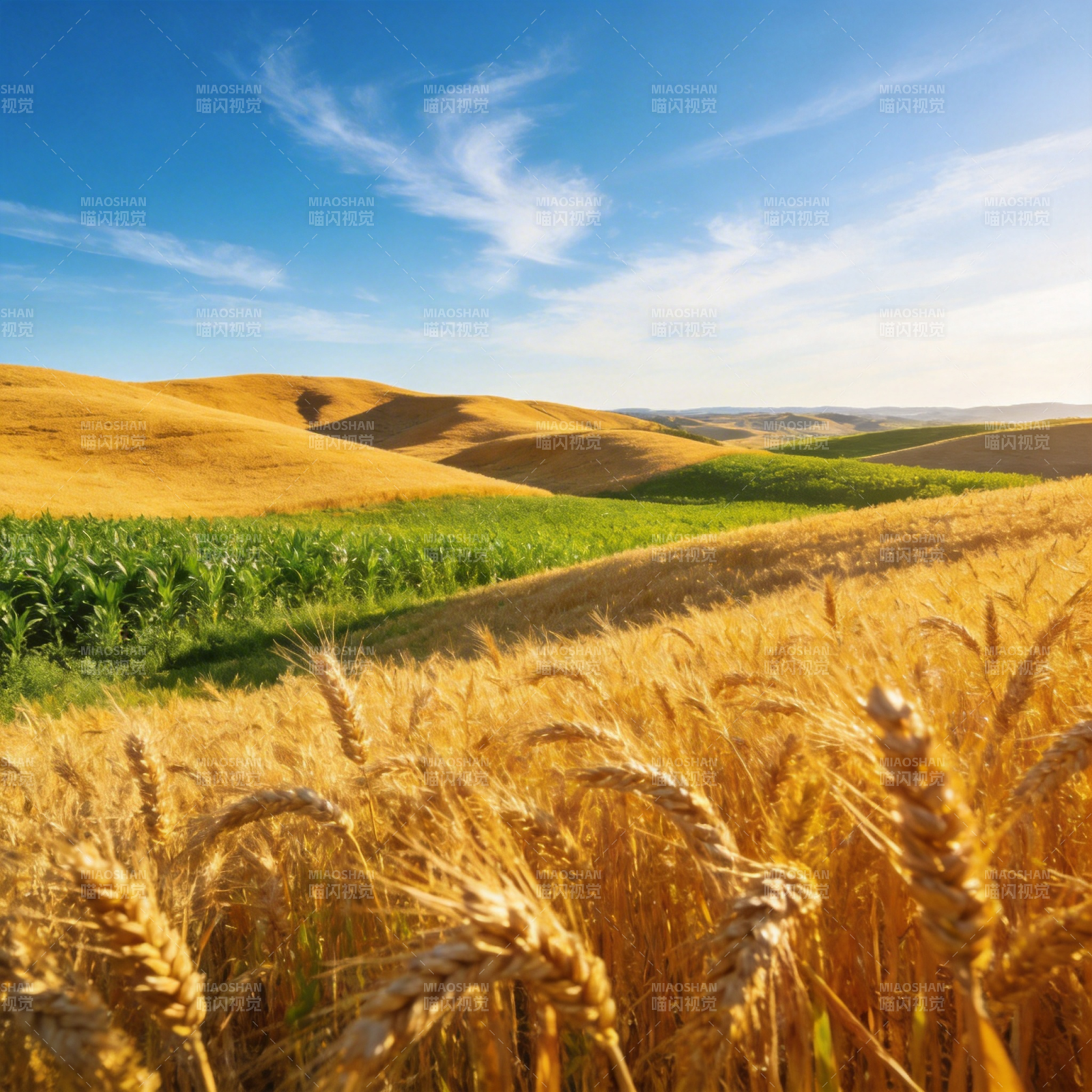 金麦田野风光图片