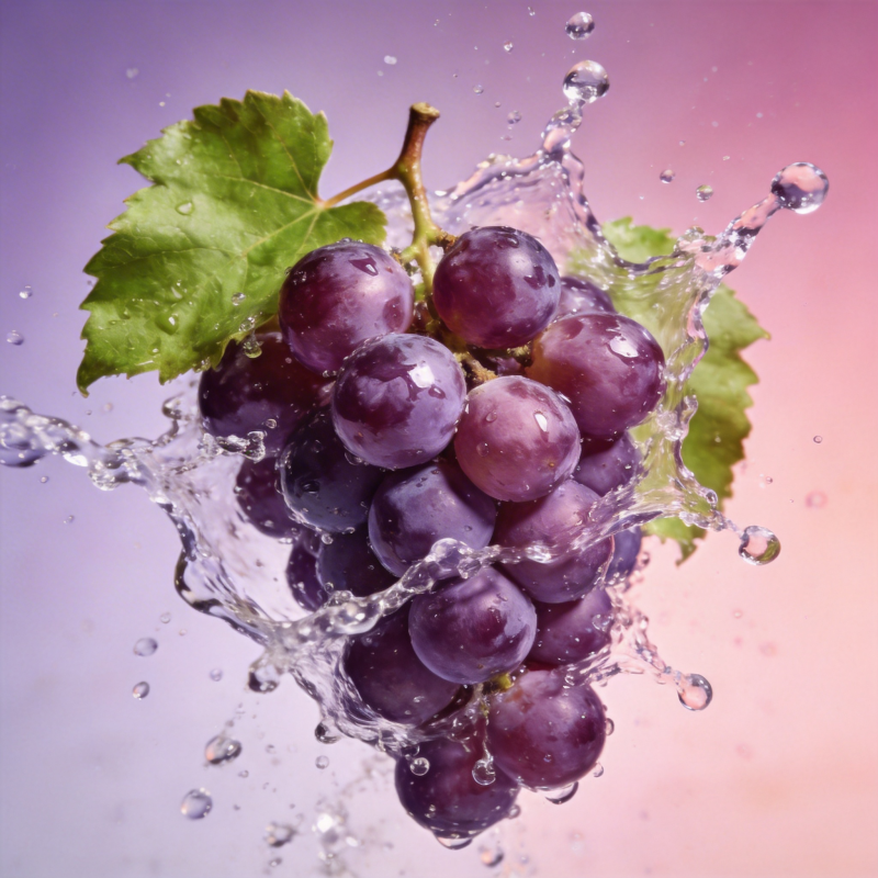 水花中的紫葡萄图片