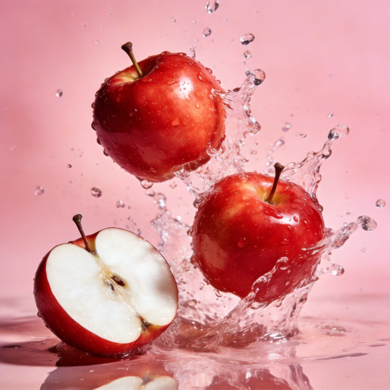 红苹果水花飞溅图片