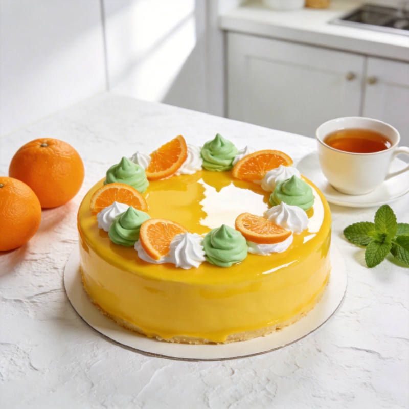 橙香慕斯蛋糕图片
