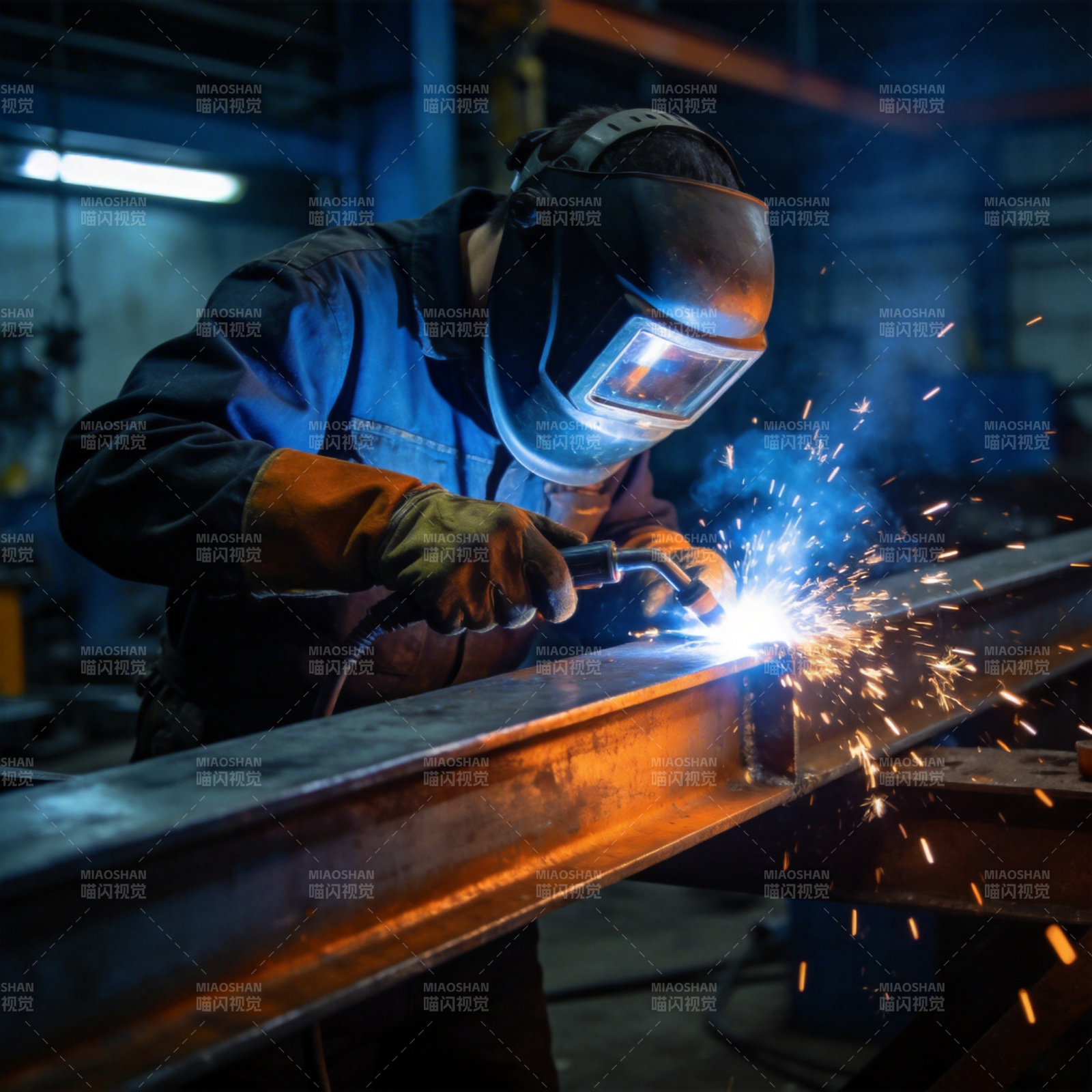 焊工焊接金属图片