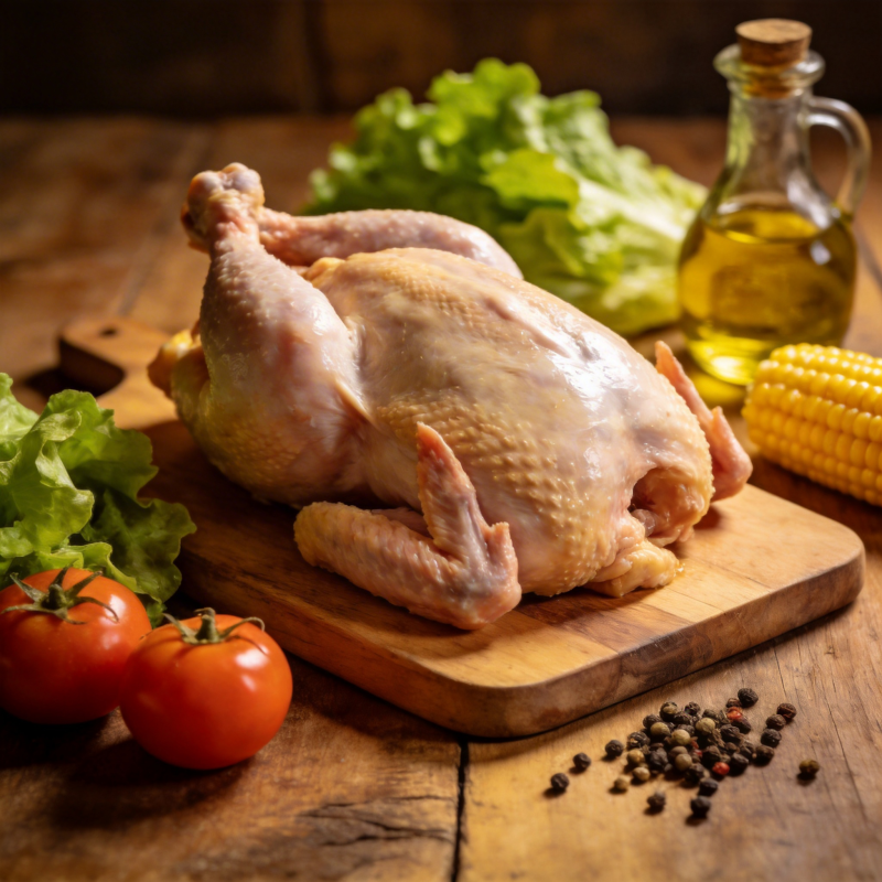 新鲜整鸡待烹图片