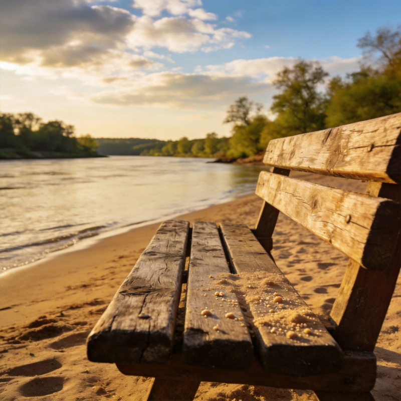 河畔静坐 心归自然图片