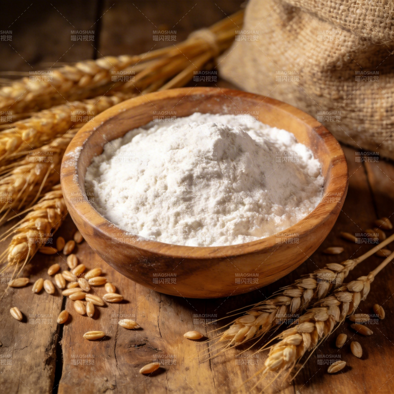 面粉与麦穗静物图片