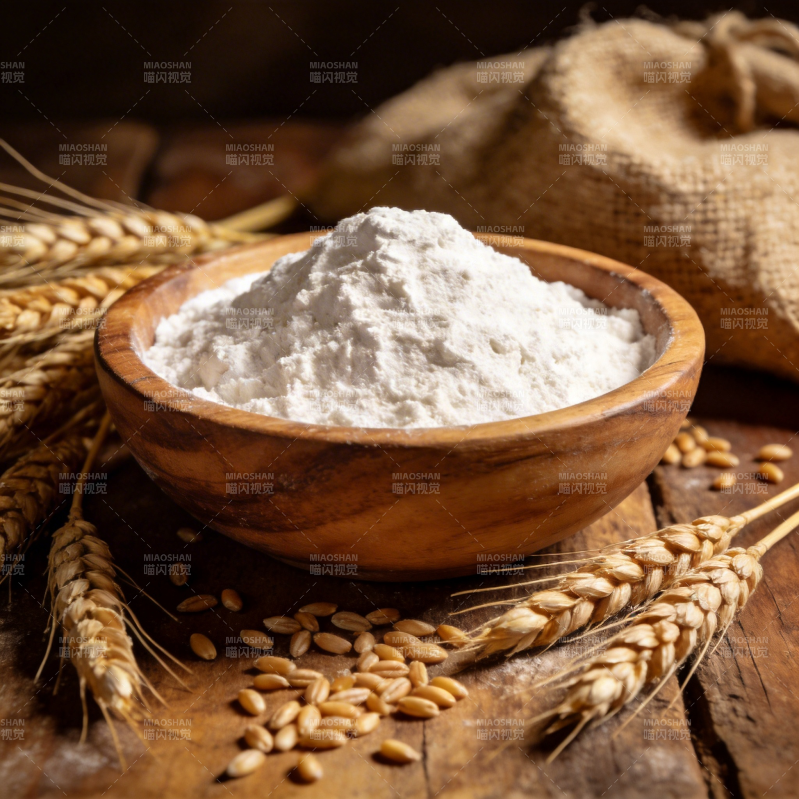 面粉与麦穗图片