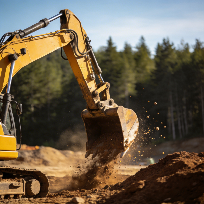 挖掘机作业现场图片