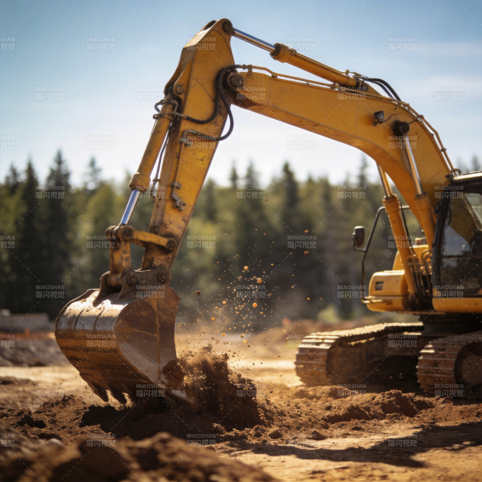 挖掘机作业现场图片