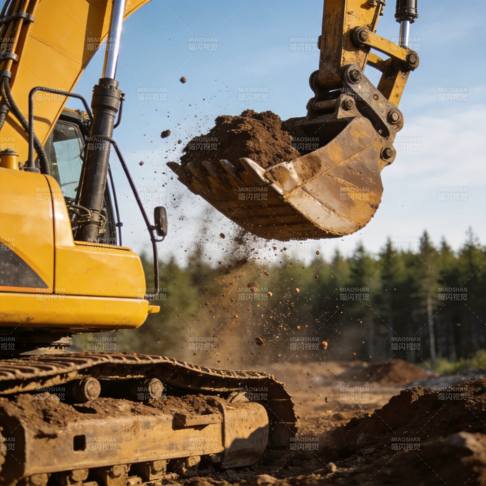 挖掘机作业现场图片