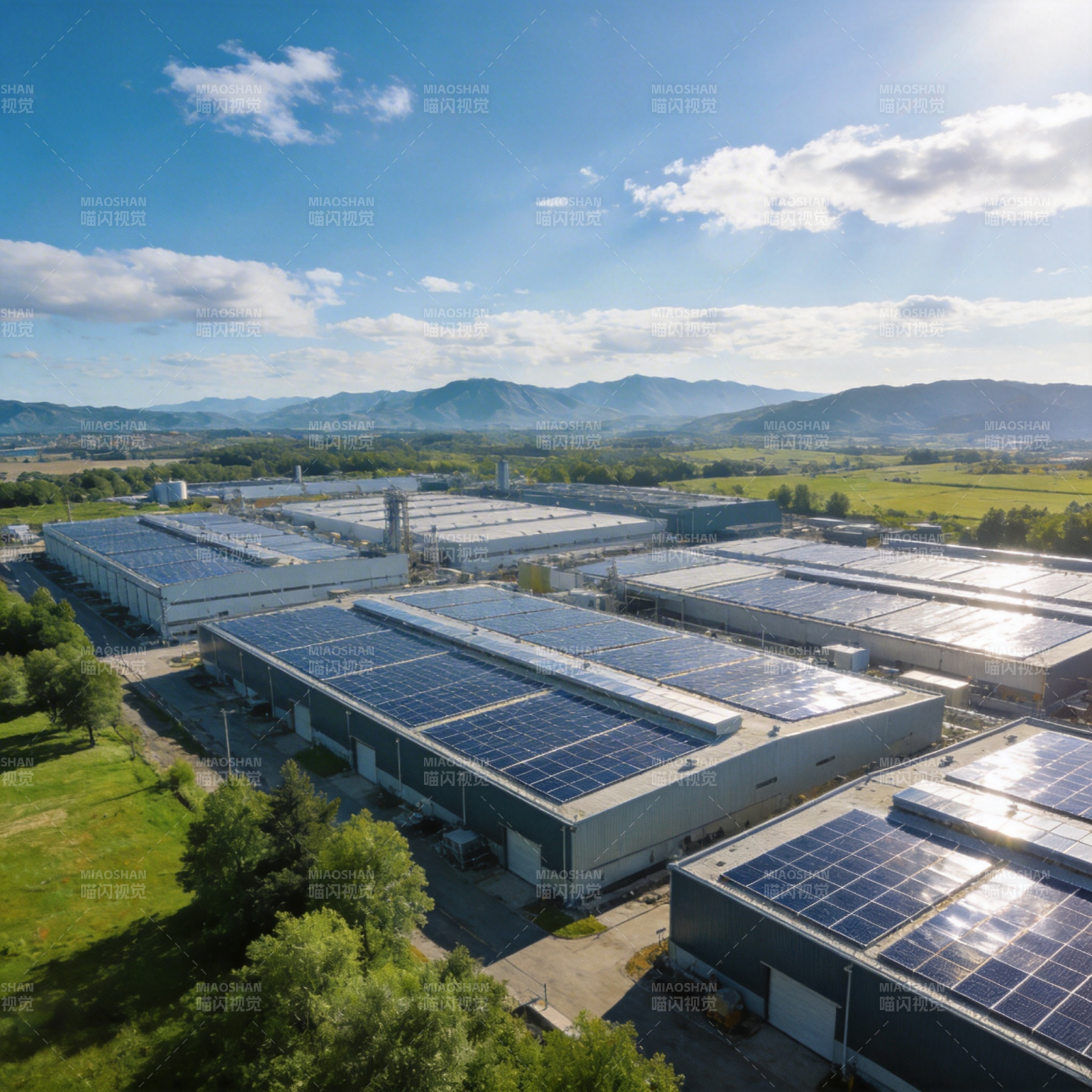 太阳能工厂全景图片