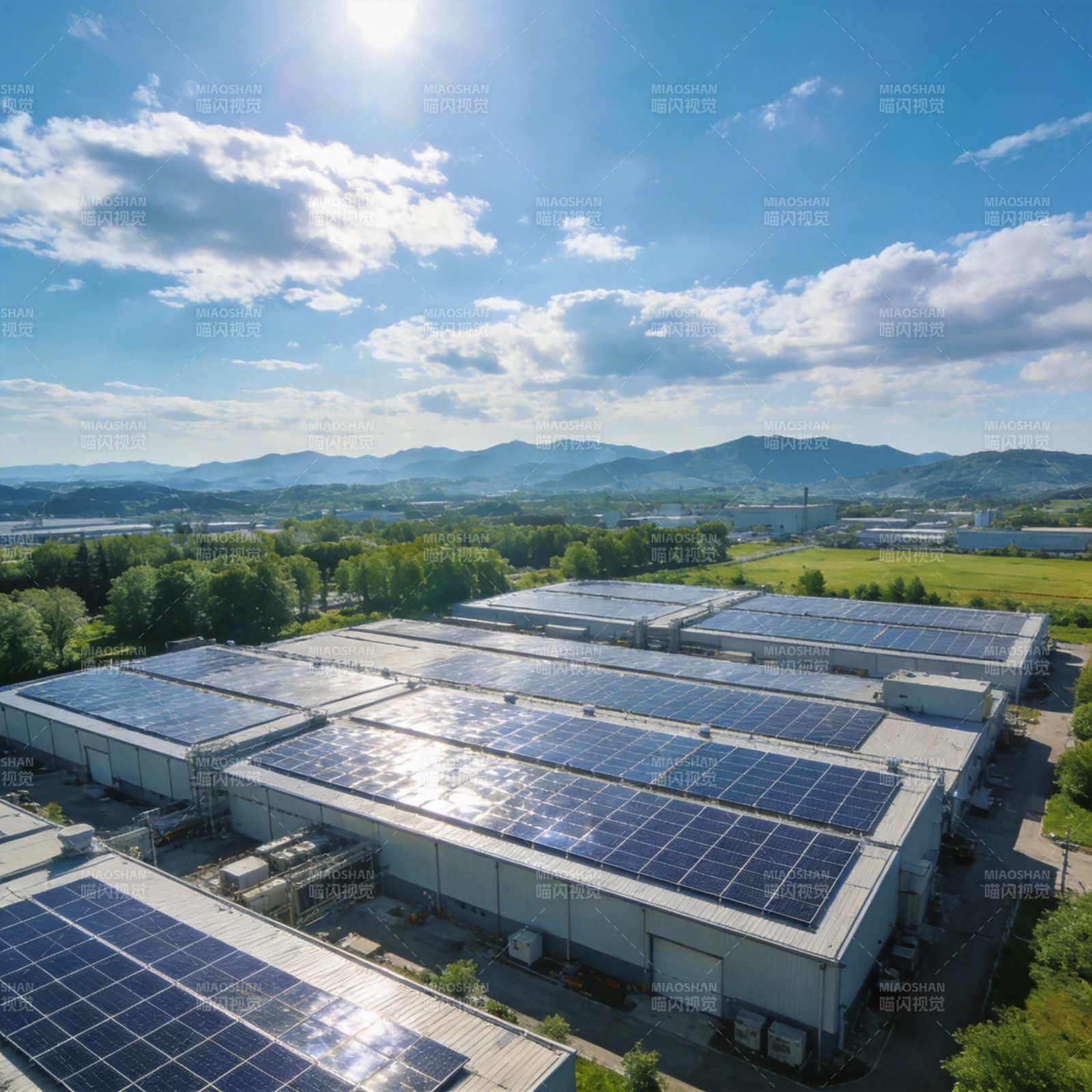 太阳能工厂全景图片