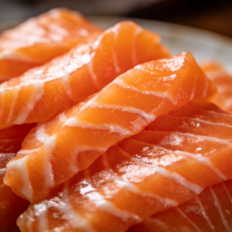 鲜嫩三文鱼刺身图片