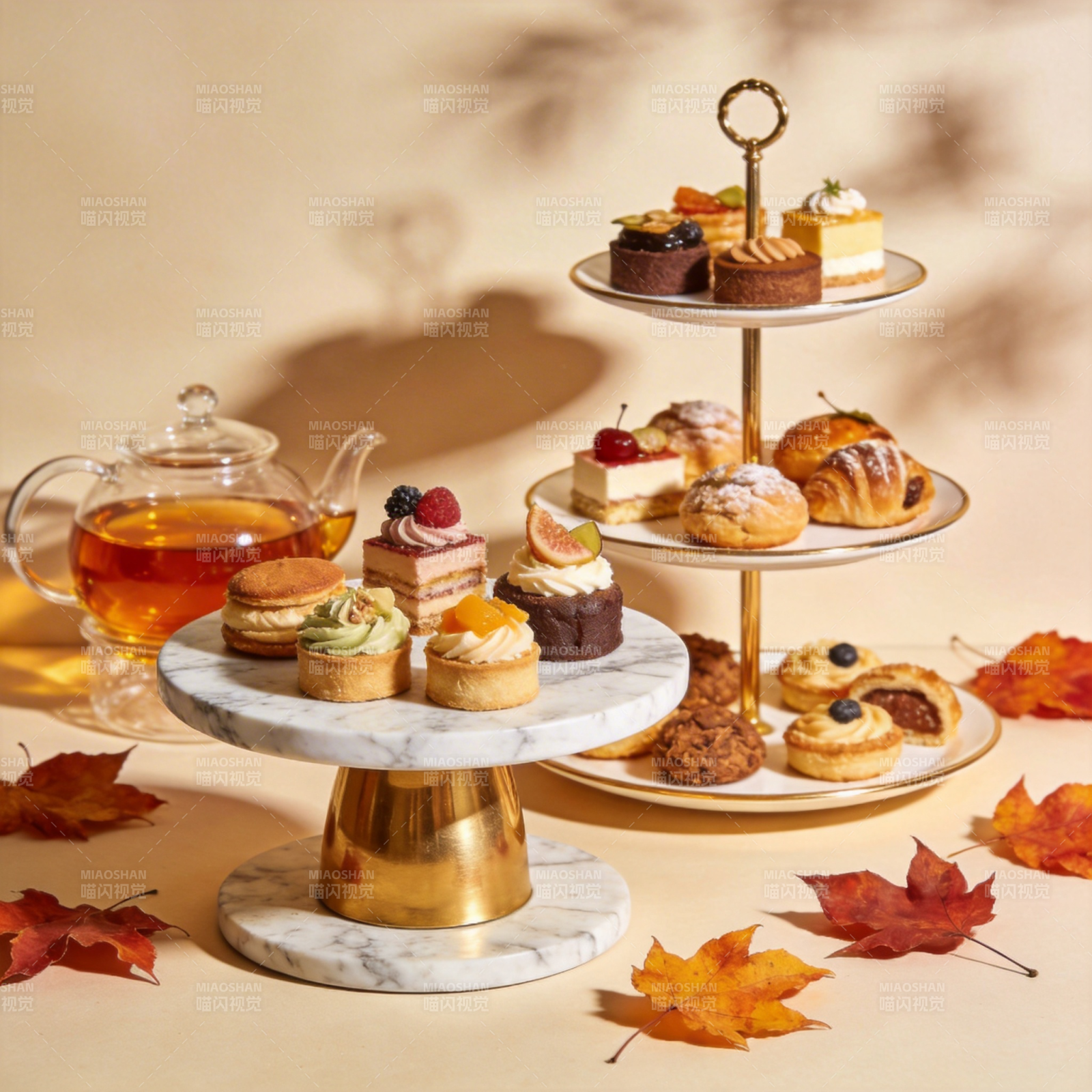 秋日茶点盛宴图片