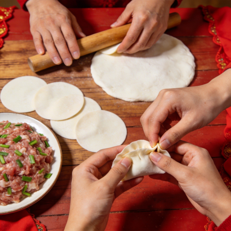 包饺子迎新春图片