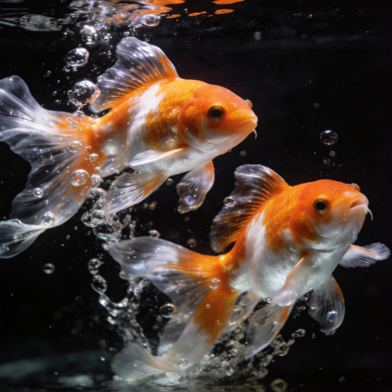 双金鱼戏水图片