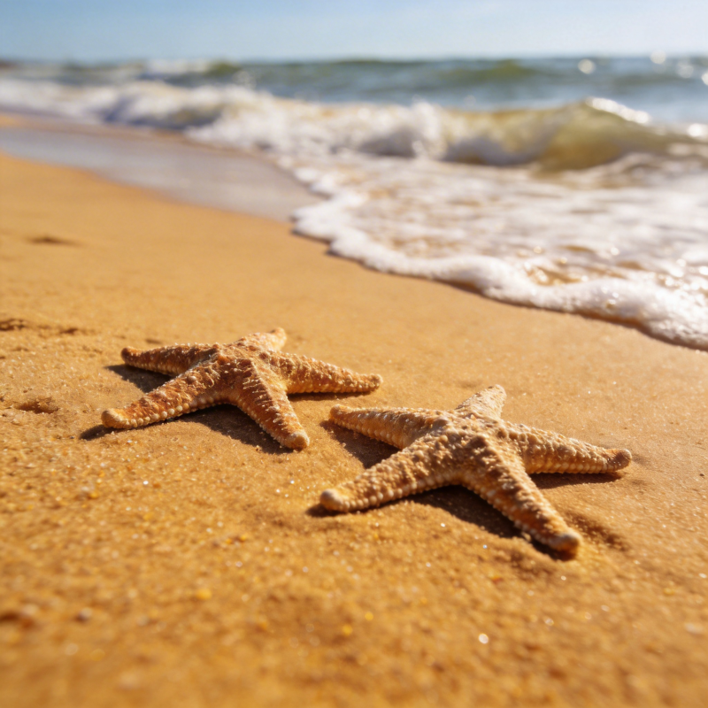 沙滩上的海星图片