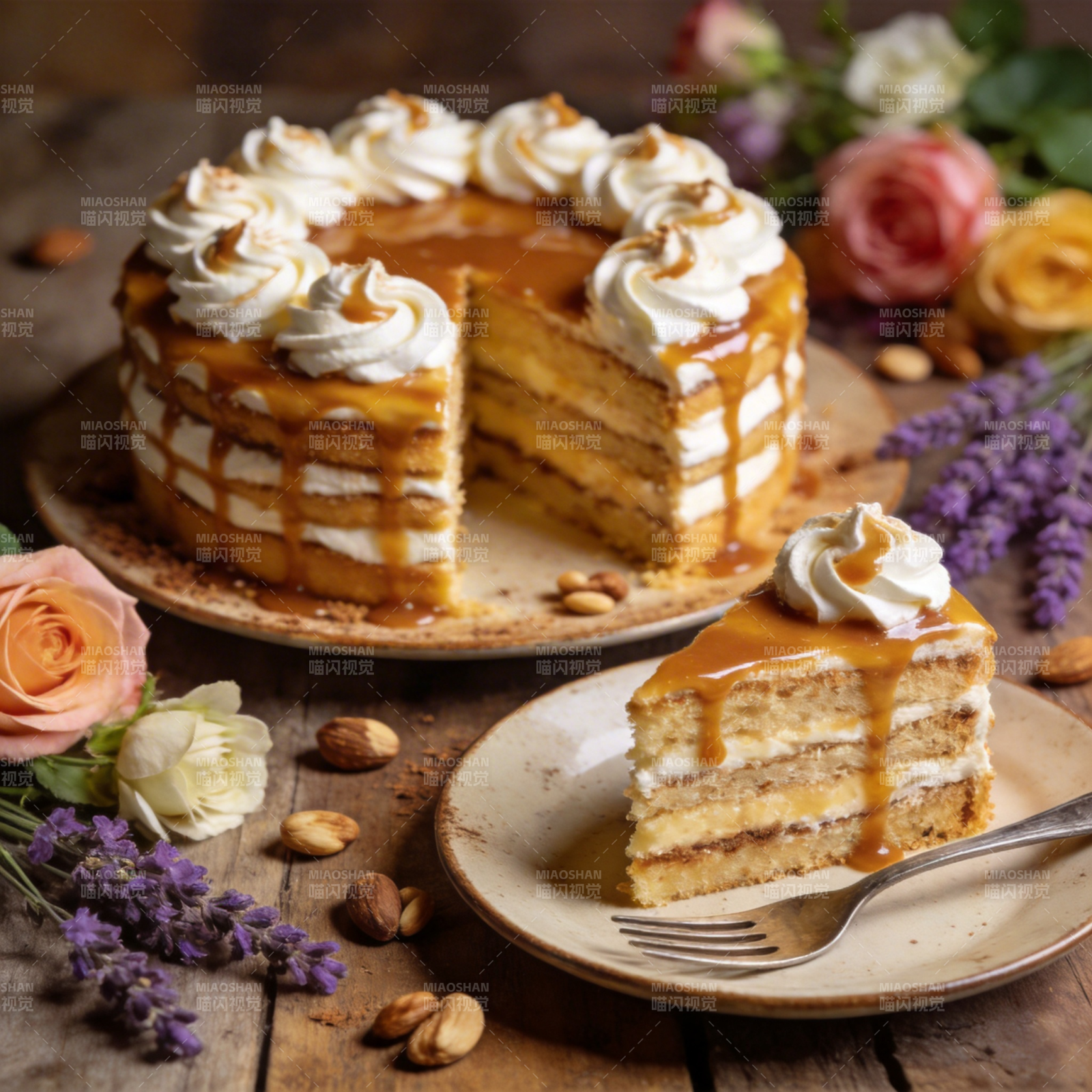 焦糖奶油蛋糕图片