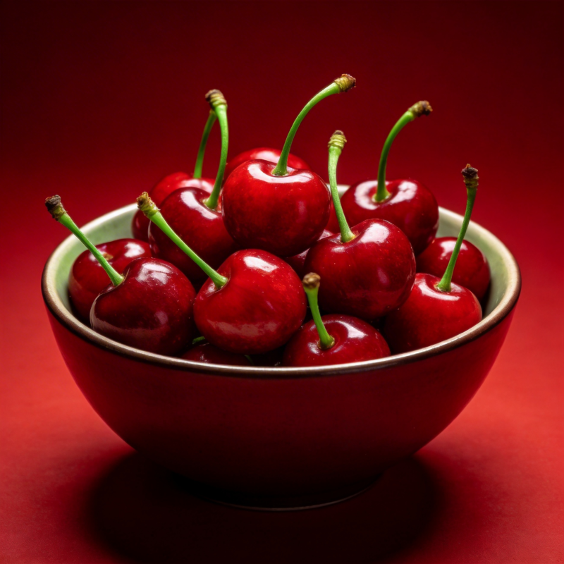 红樱桃盛满碗图片