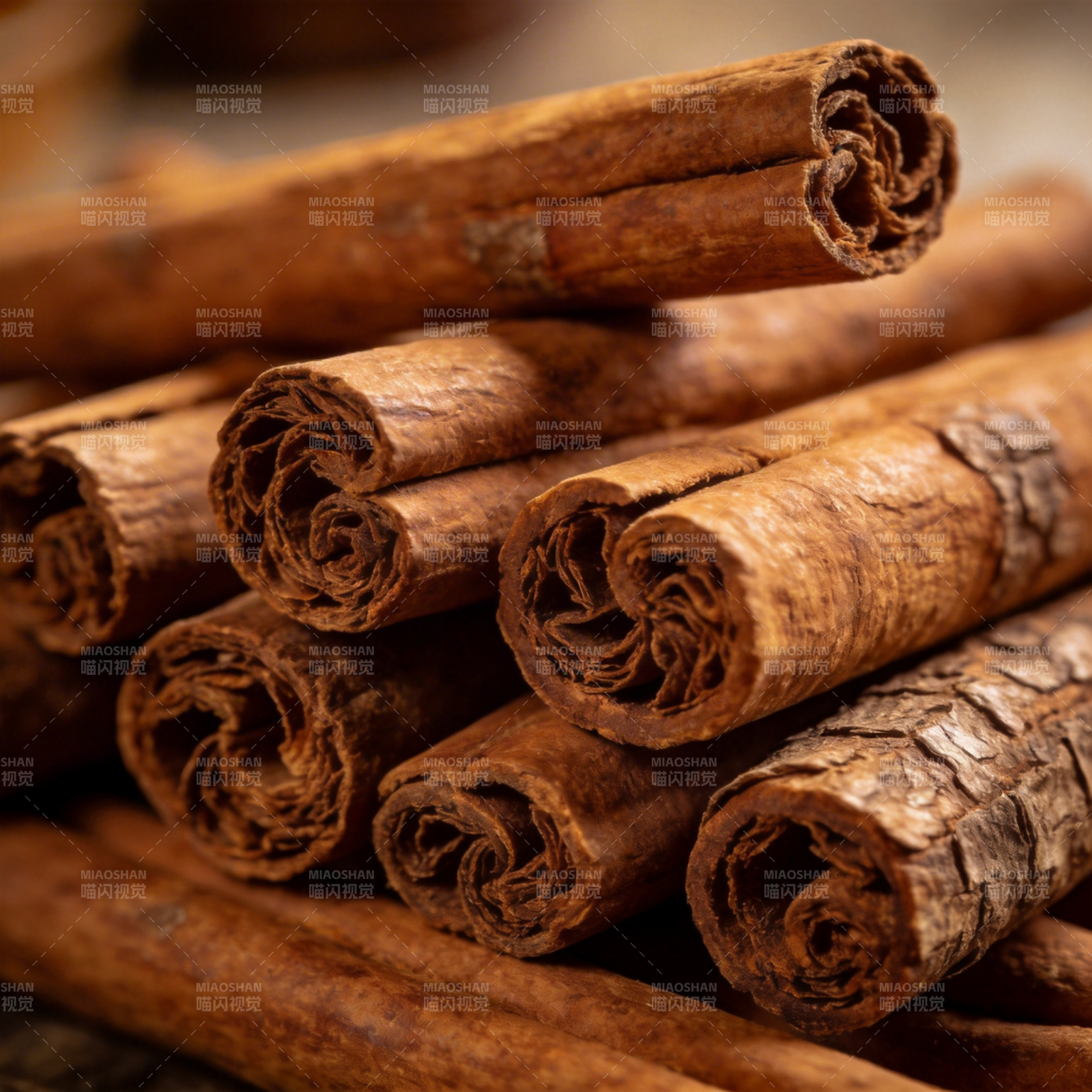 肉桂香料特写图片