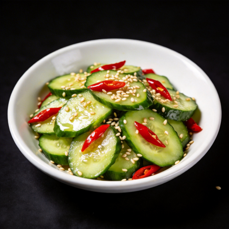凉拌黄瓜配红椒图片