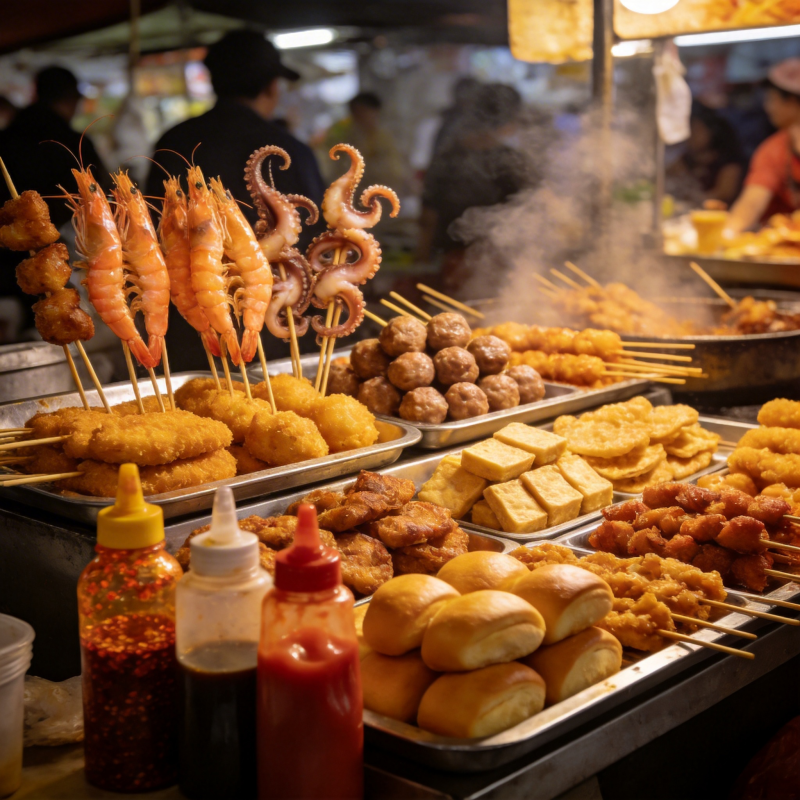 街头美食盛宴图片